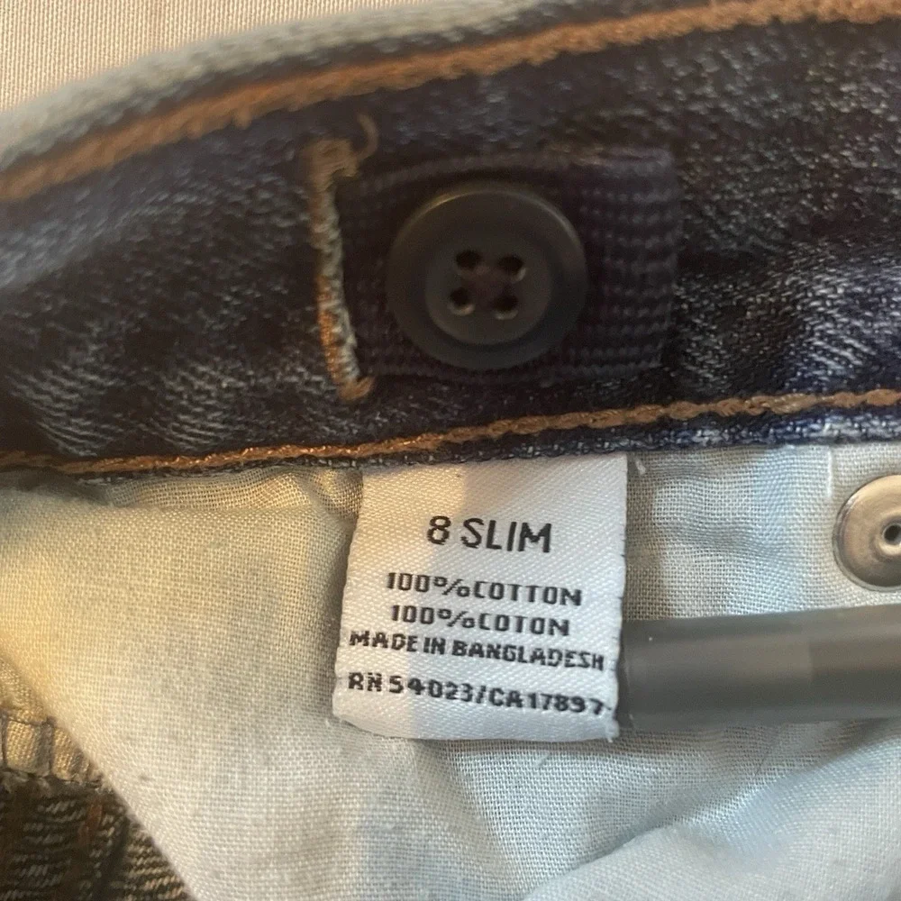 Old Navy Denim Jeans Boys 8 Slim Blue Regular Fit 100% Cotton Adjustable Waist